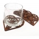 Heart Wood Coasters Set - 4pcs Color Cherry