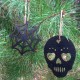 Skull Wooden Coasters - 4pcs Color Black