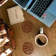 Snowflake Wood Coasters Set - 4pcs Color Cherry