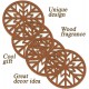 Snowflake Wood Coasters Set - 4pcs Color Cherry