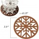 Snowflake Wood Coasters Set - 4pcs Color Cherry