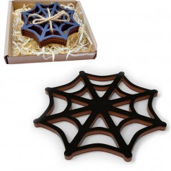 Spider Web Wooden Coasters - 4pcs Color Black 