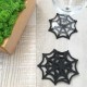 Spider Web Wooden Coasters - 4pcs Color Black 